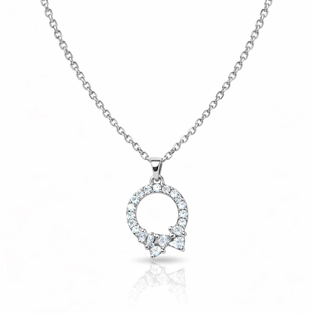 14K Gold Plated Silver Necklace with Cubic Zirconia